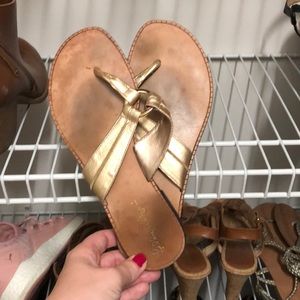 Lily Pulitzer gold sandals